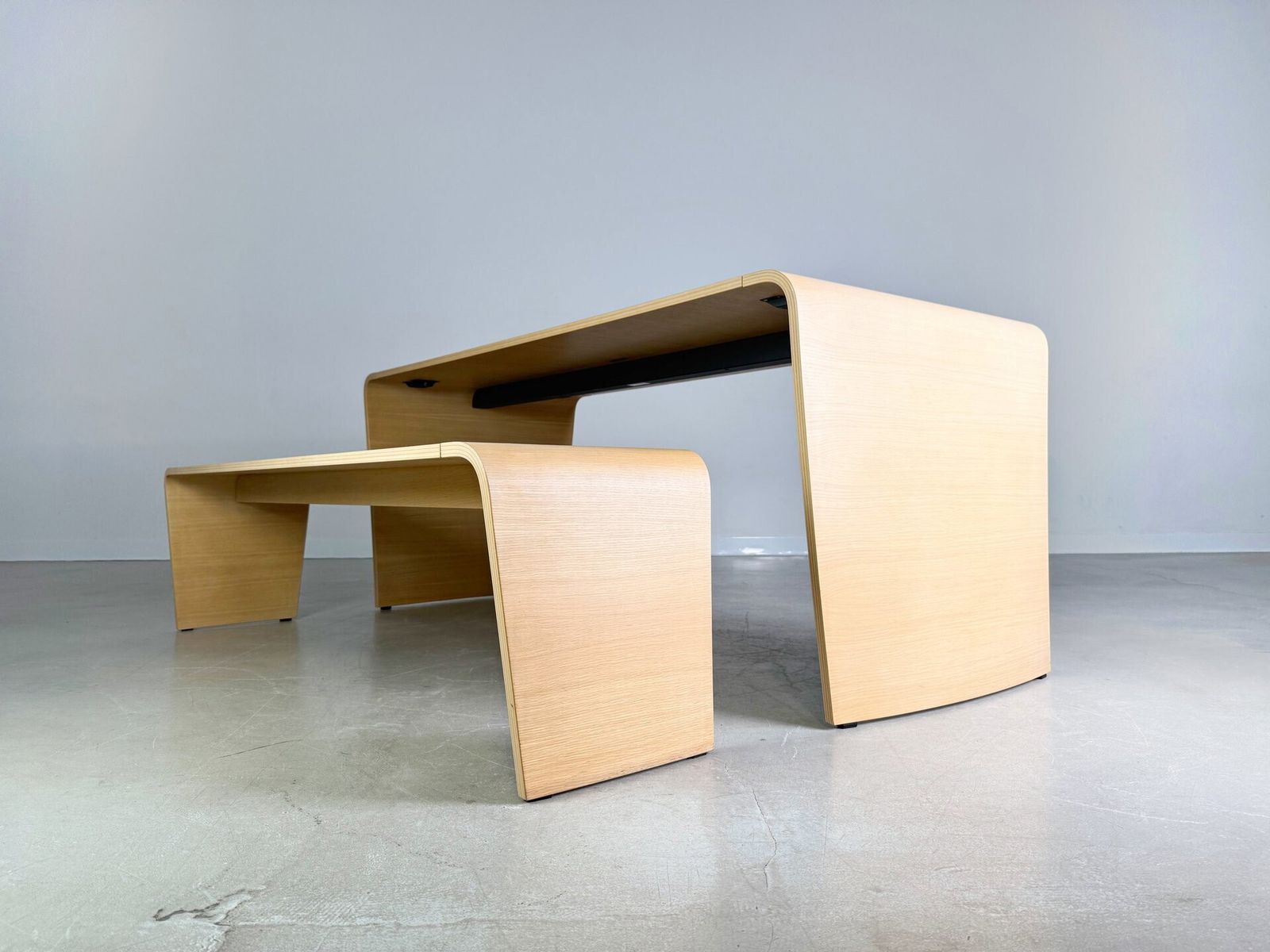 Set Of 2 Brunner Jehs Table + Bench Leaf Oak Design Table photo buy