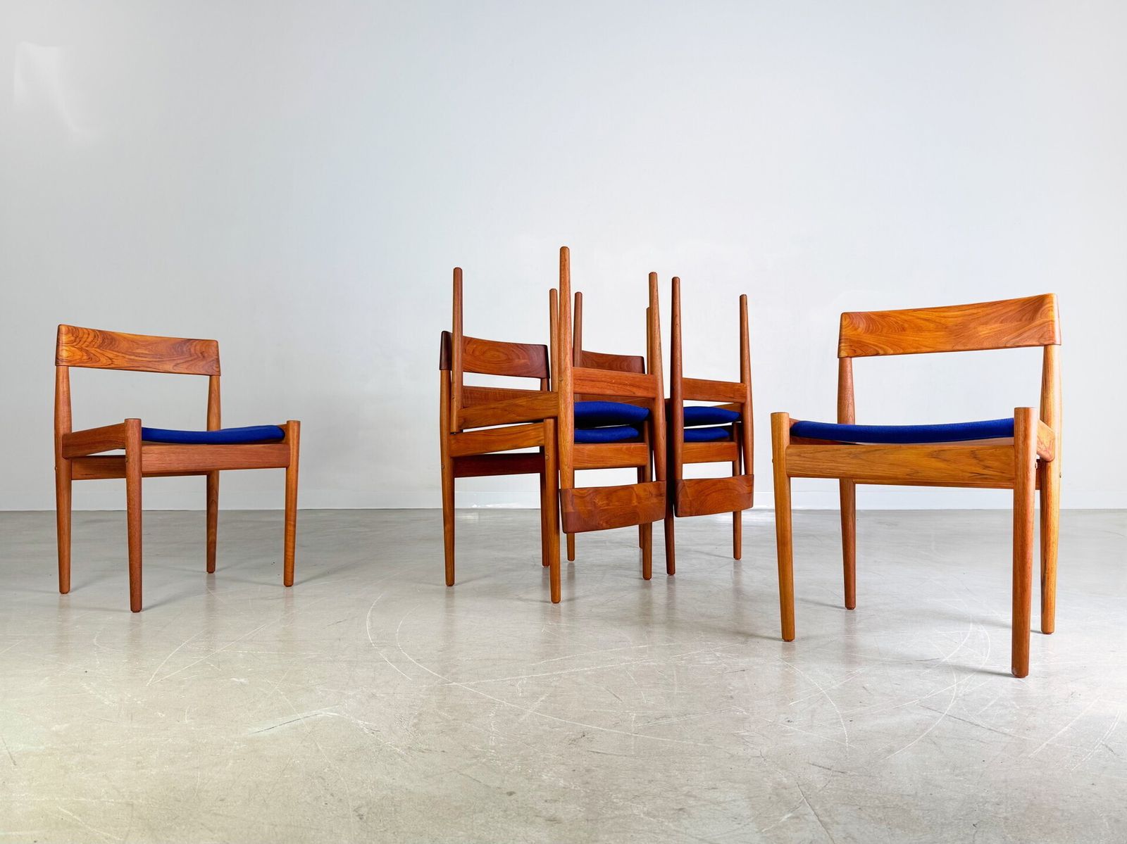 6x Original Grete Jalk Midcentury Chair Poul Jeppesens Rosewood photo vintage