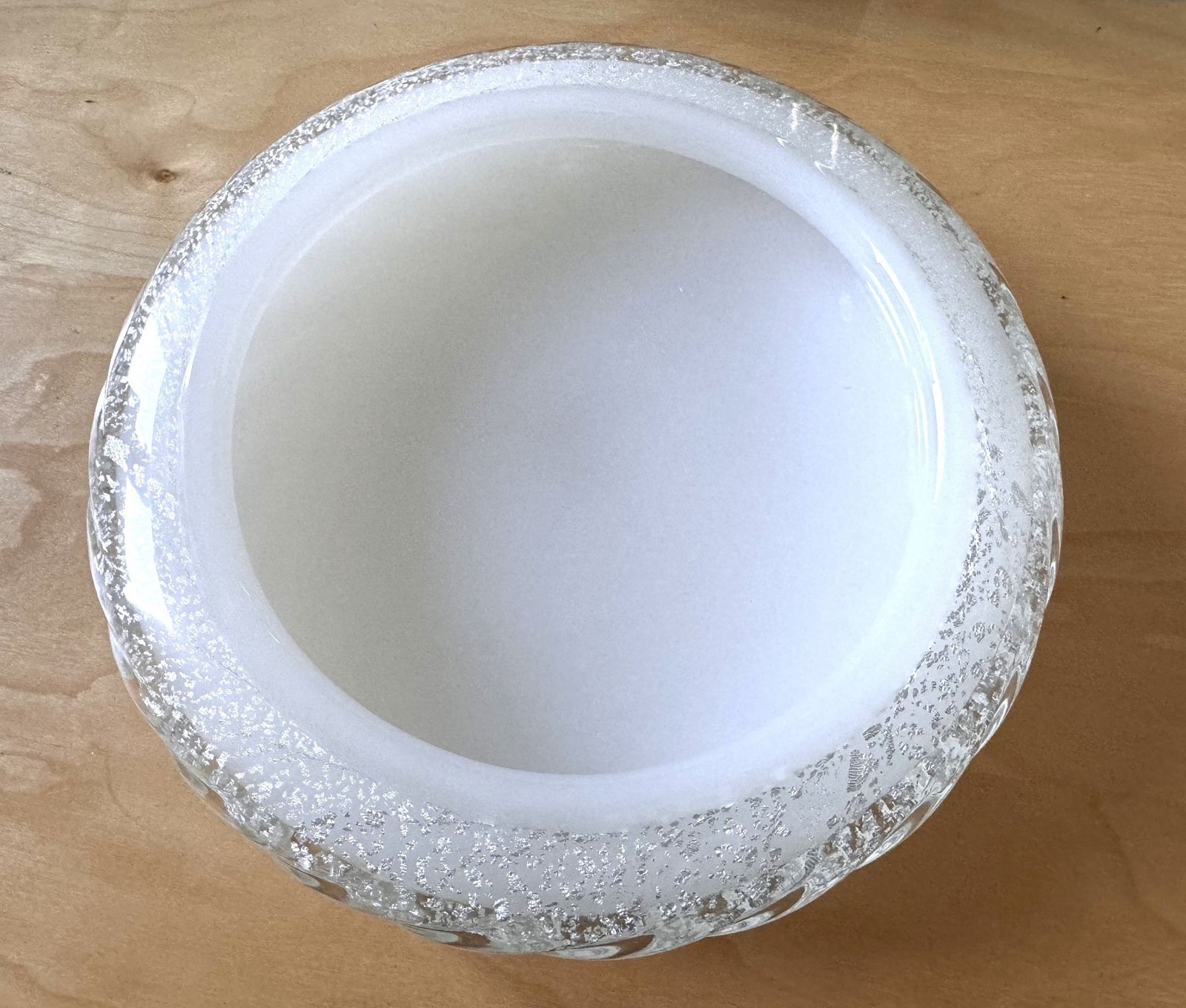 Italian Murano Glass Bowl Or Vide Poche In Twisted Glass With Shimmering, 1970s photo furniture