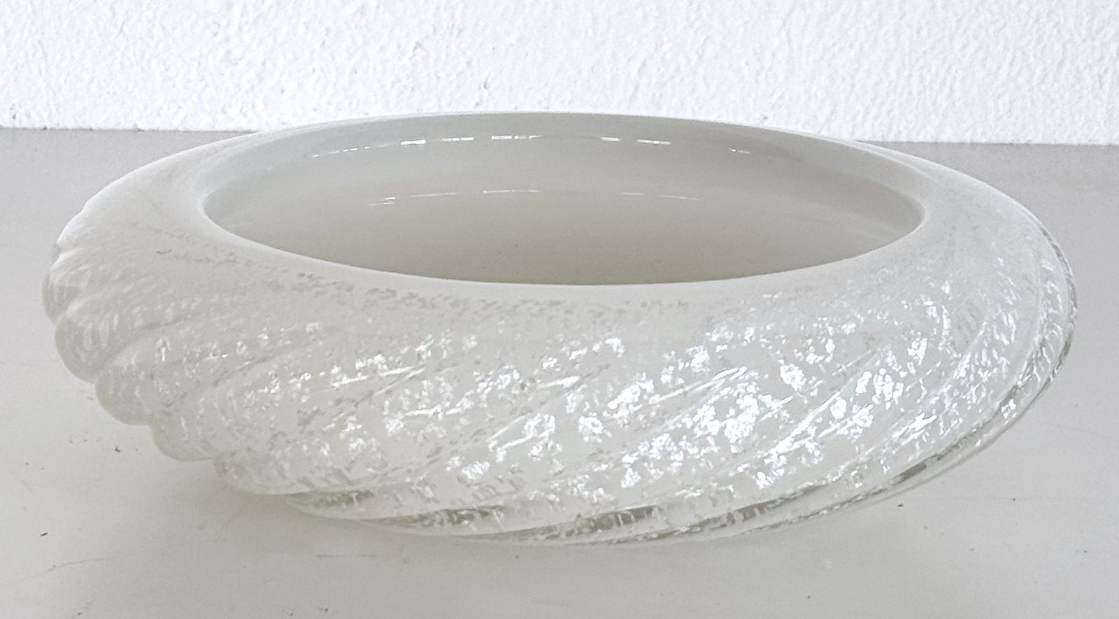Italian Murano Glass Bowl Or Vide Poche In Twisted Glass With Shimmering, 1970s photo Home Decor