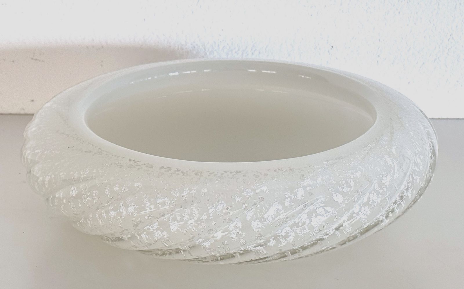 Italian Murano Glass Bowl Or Vide Poche In Twisted Glass With Shimmering, 1970s photo buy