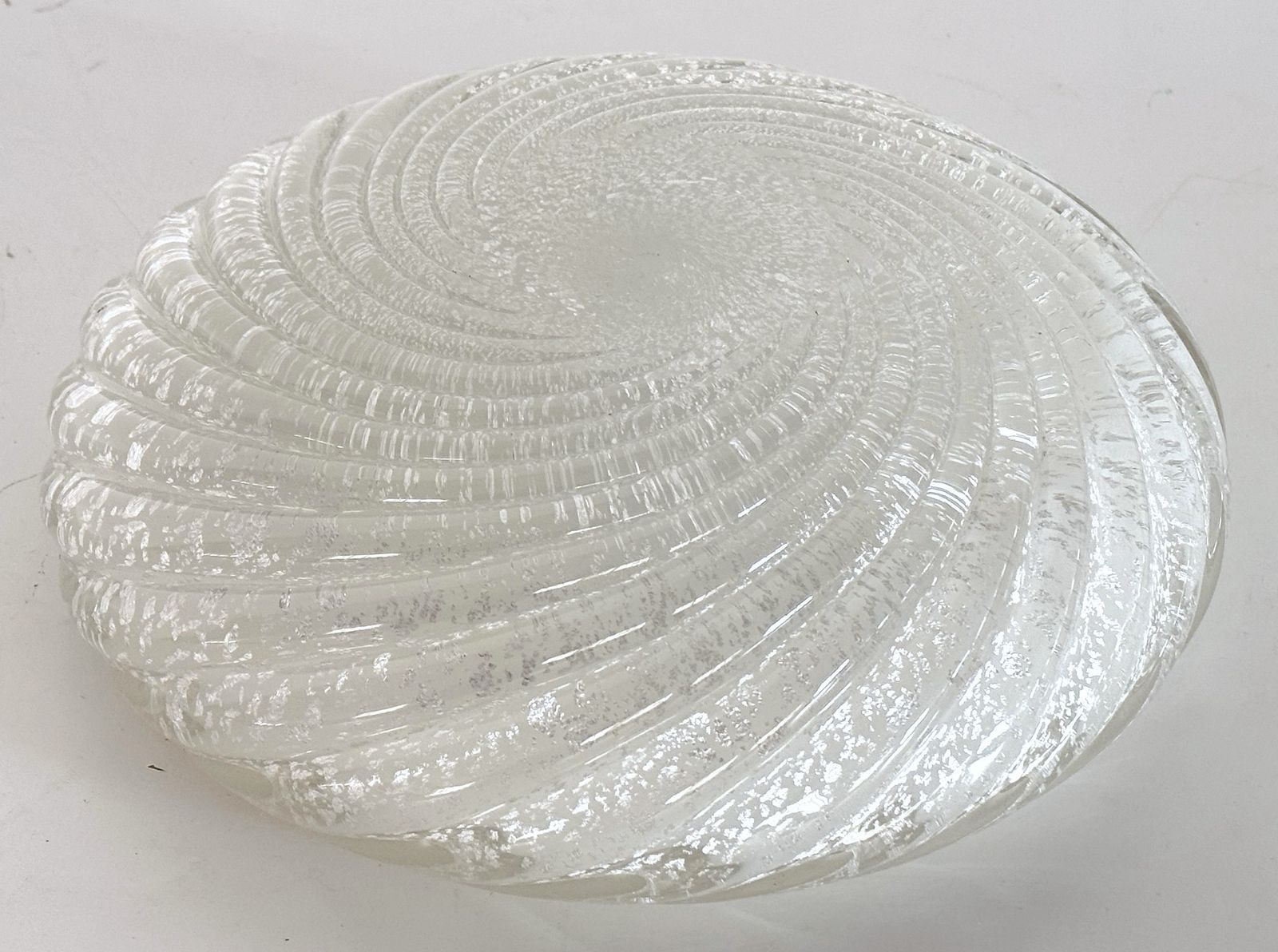 Home Decor Italian Murano Glass Bowl Or Vide Poche In Twisted Glass With Shimmering, 1970s photo