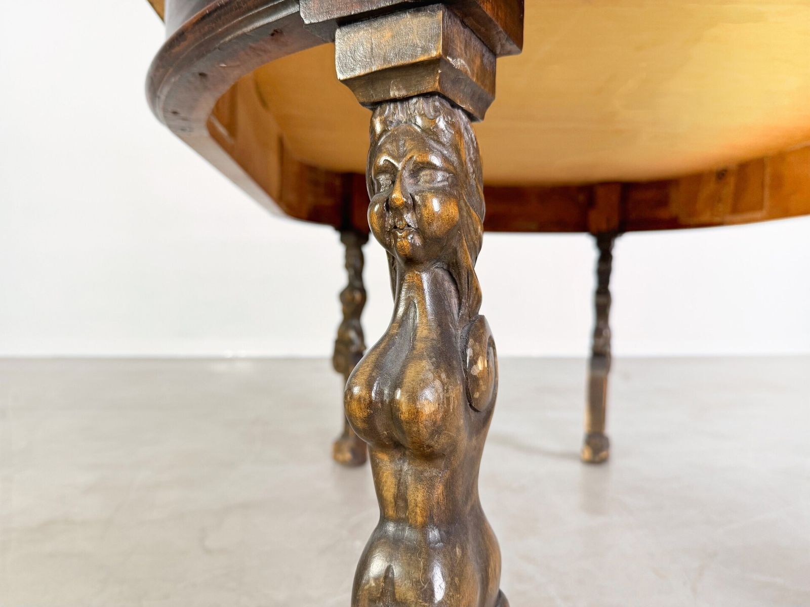 Original Neo Baroque Dining Table Wood Carving Antique Table photo vintage