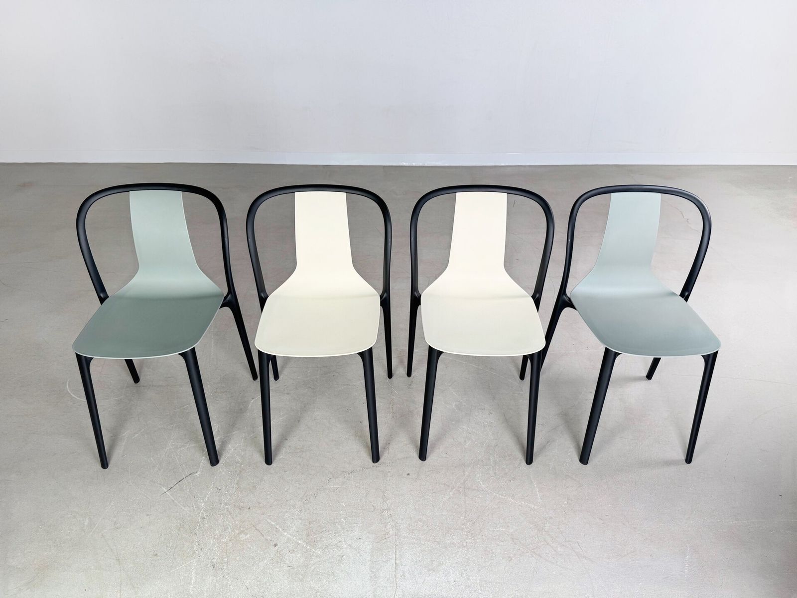 Set Of 2 Vitra Belleville Chair Ronan Erwan Bouroullec Outdoor Moss Gray photo Furniture