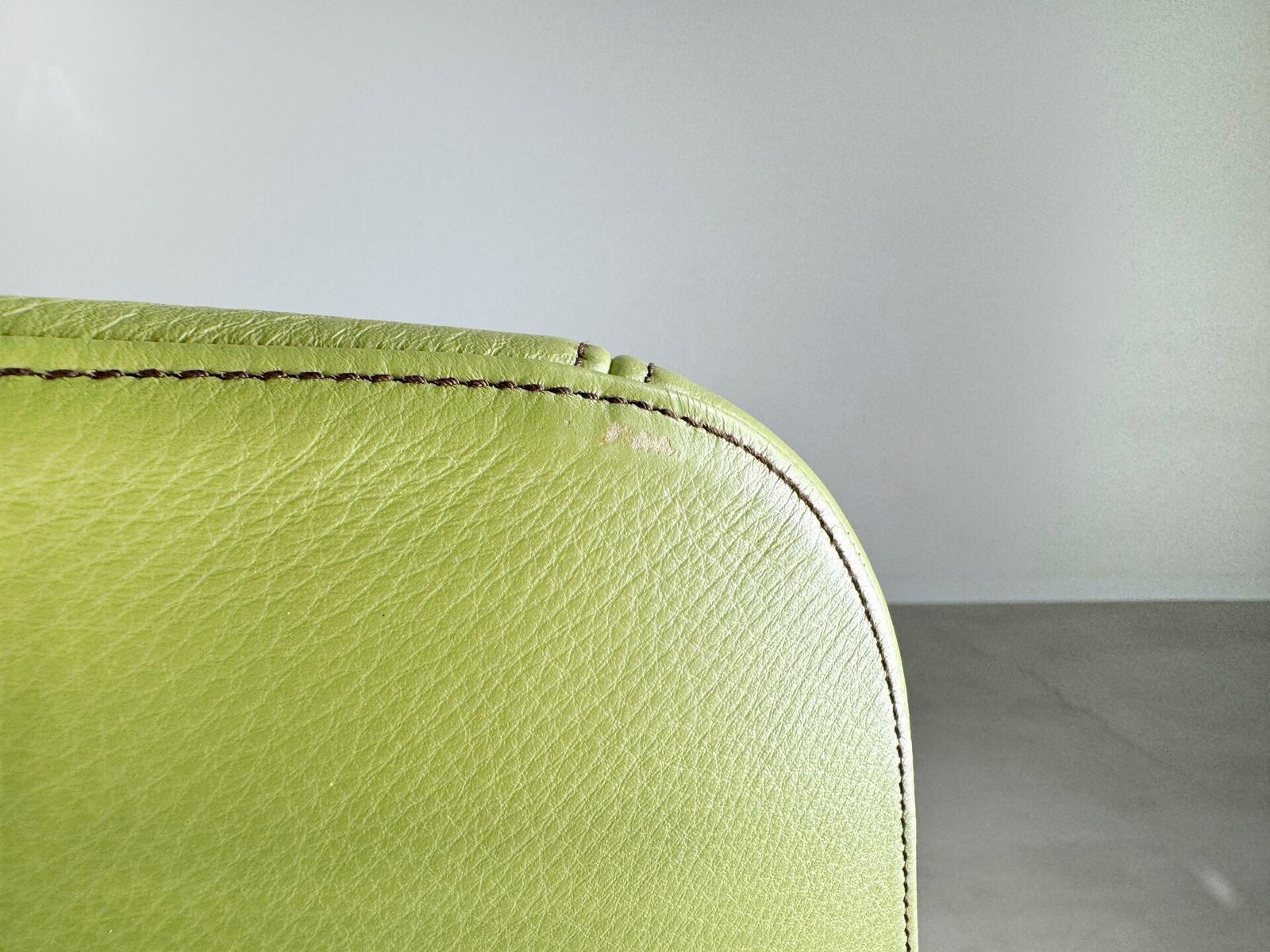 Original Moroso Armchair Leather Green Patricia Urquiola Swivel photo vintage