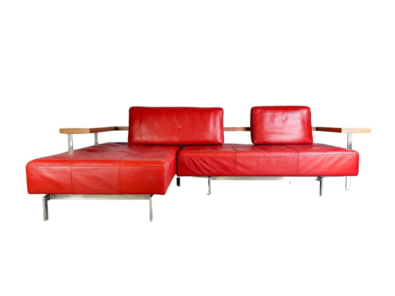 Rolf Benz hoekbank Dono 6100 – design leren bank in rood