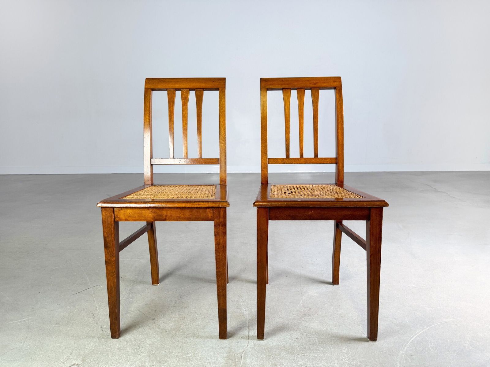 Set Of 2 Art Nouveau Chairs Viennese Wickerwork Side Chair Antique photo Furniture