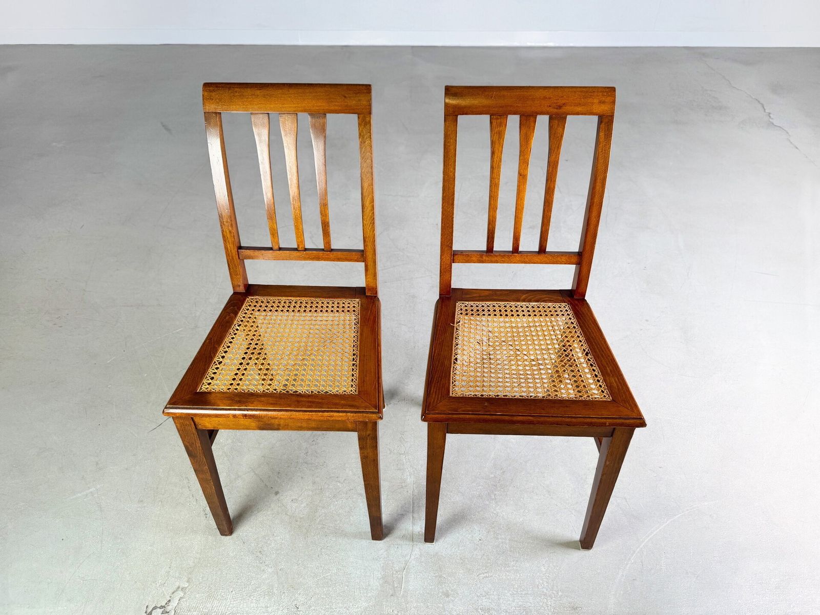 Set Of 2 Art Nouveau Chairs Viennese Wickerwork Side Chair Antique photo 290.0