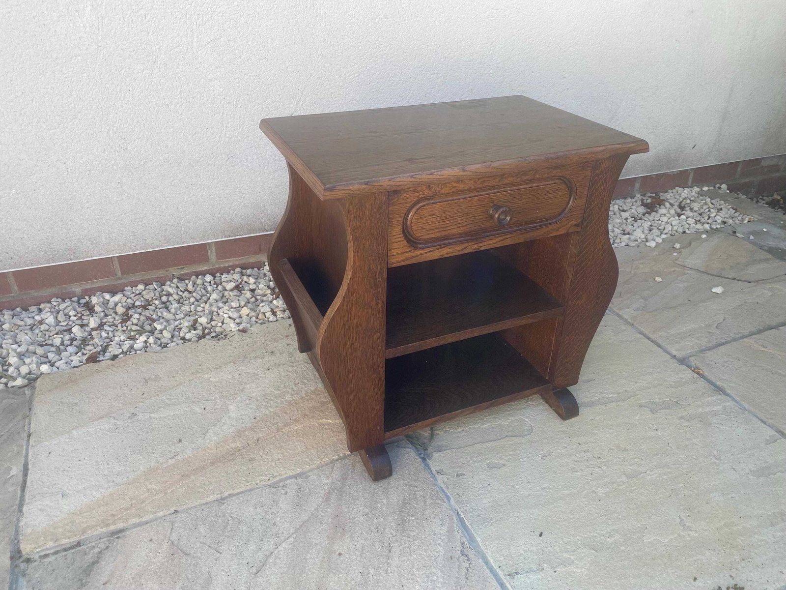 Vintage Telephone Table With Magazine Storage Bedside Table Lamp Stand photo for sale