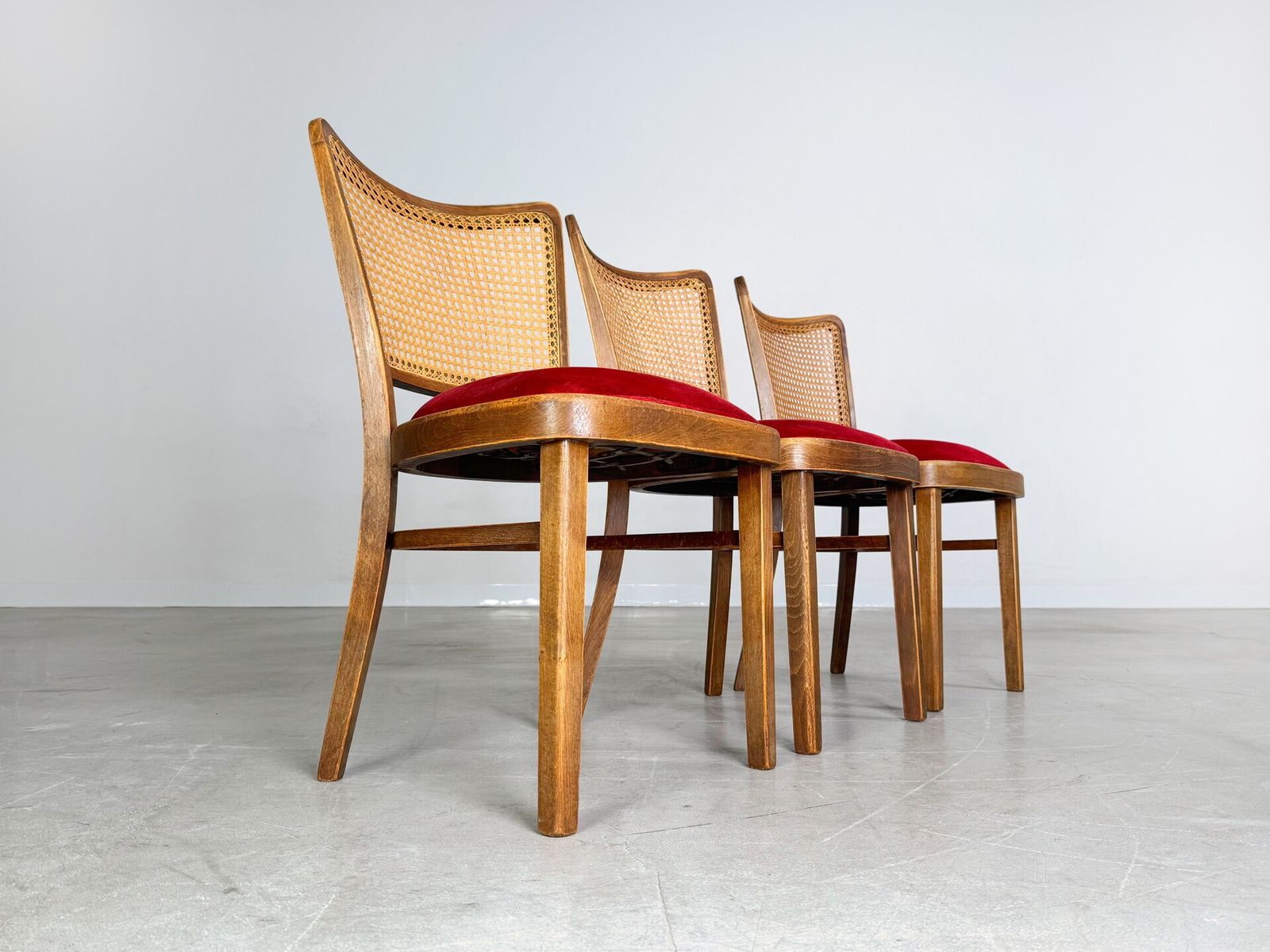 Original Set Of 3 Thonet A811/1 Chairs Josef Hoffmann 1951 Upholstered photo Furniture