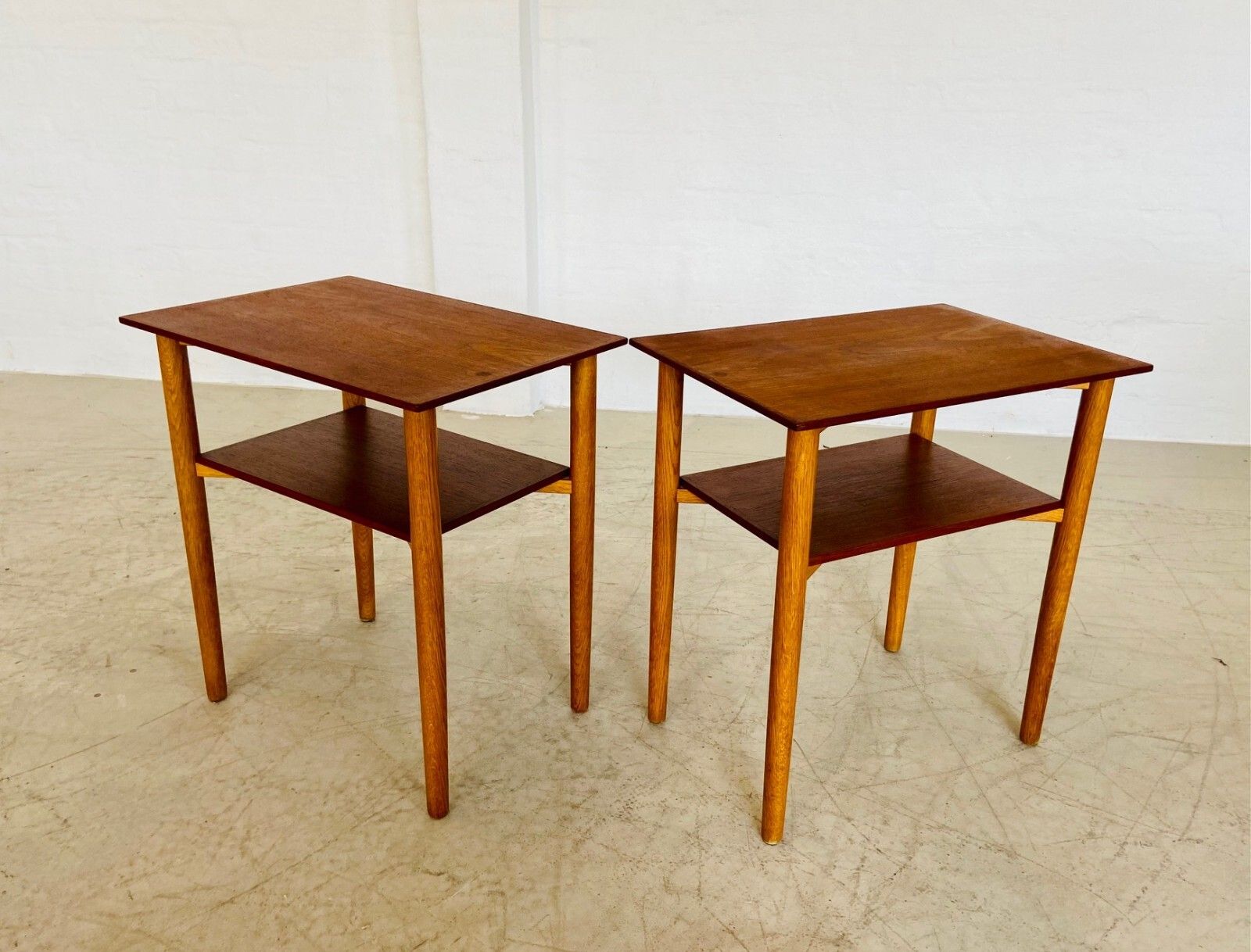 Vintage Danish  Mid Century Teak And Oak Bedside Tables  By Næstved Møbelfabrik photo furniture
