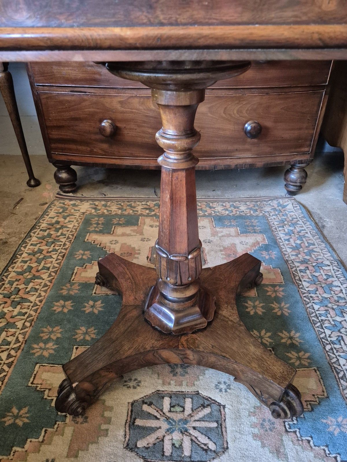 Ravishing Regency 1820 Sarcophagus  Rosewood Pedestal Teapoy Quatreform Platform photo 425.0
