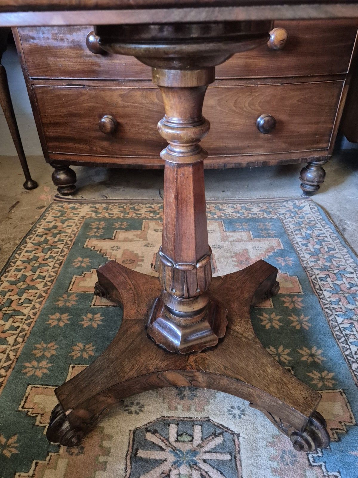 Ravishing Regency 1820 Sarcophagus  Rosewood Pedestal Teapoy Quatreform Platform photo buy