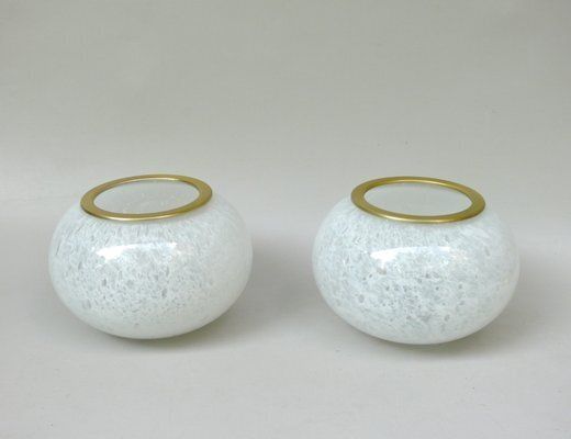 photo vintage Elegantvtable Lamps With Glass Lampshades From Doria Leuchten, 1960s, Set Of 2