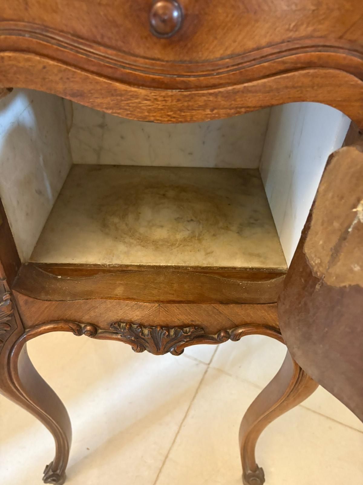Antique 19th Century Quality Carved Walnut French Bedside Cabinet photo for sale