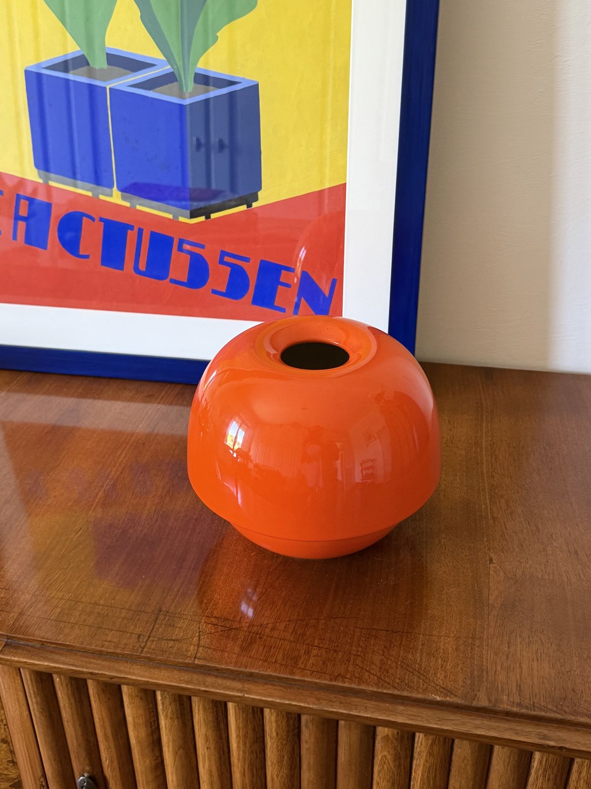 photo buy Space Age Orange Ceramic Vase, Sicart Italy Ca. 1970