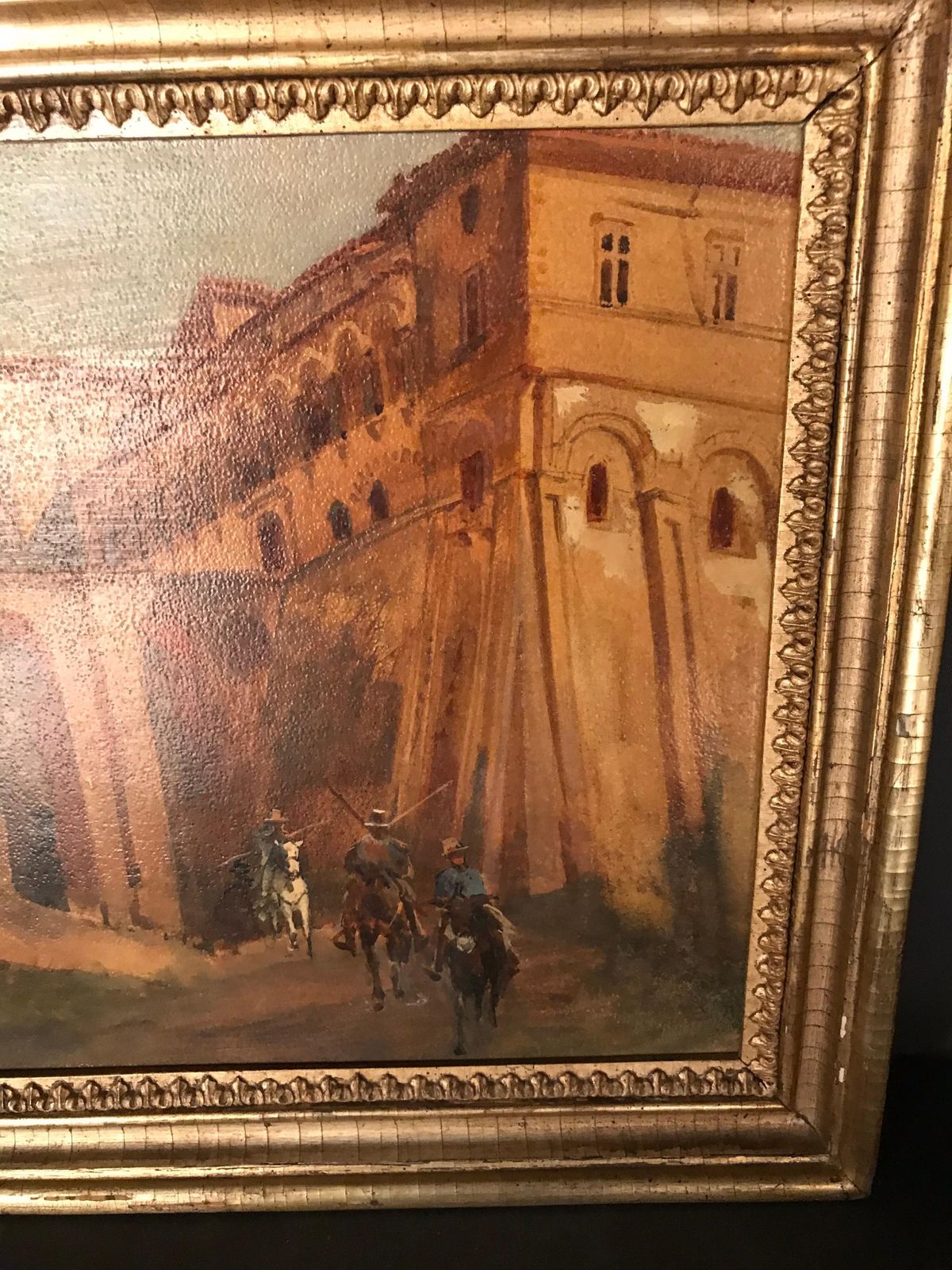 Oil Painting Jacob, Julius Berlin 1842 Genazzano, Piscopal Palace And Bridgeacce photo Art