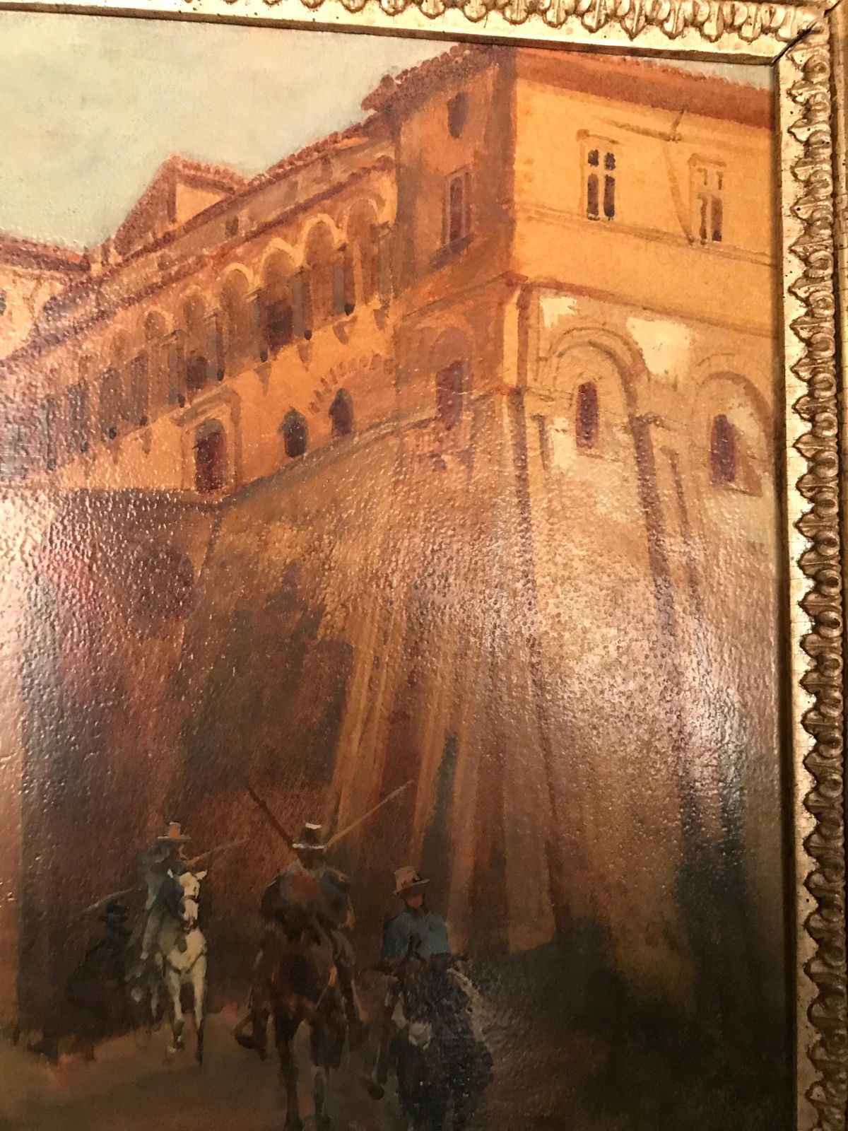 Oil Painting Jacob, Julius Berlin 1842 Genazzano, Piscopal Palace And Bridgeacce photo vinterior