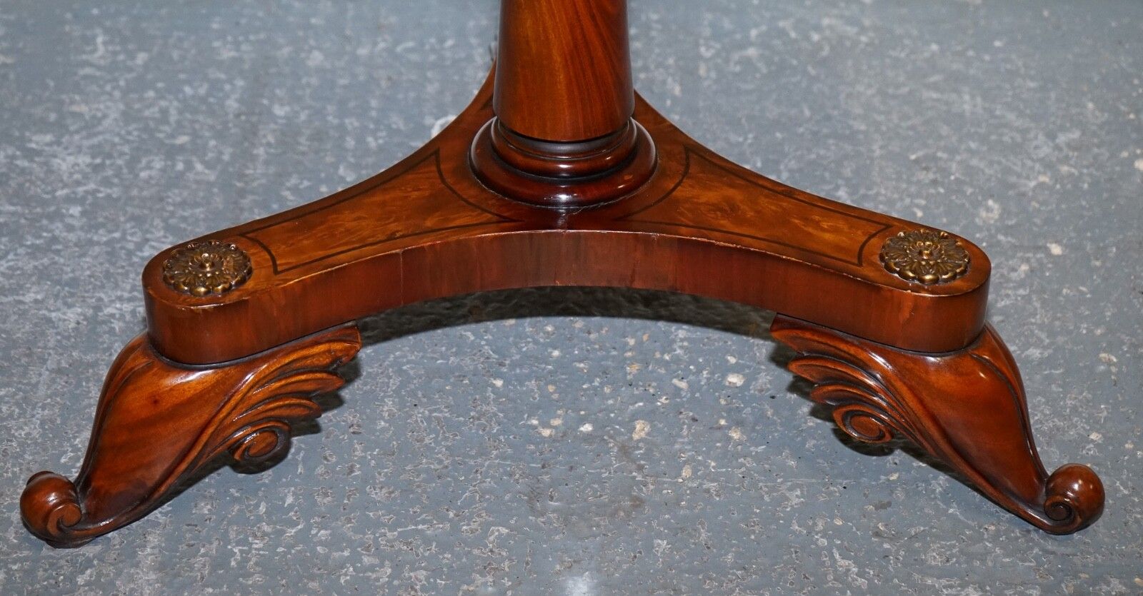 Stunning Fully Restored French Empire Style Burr Walnut Side Wine Lamp End Table photo vinterior