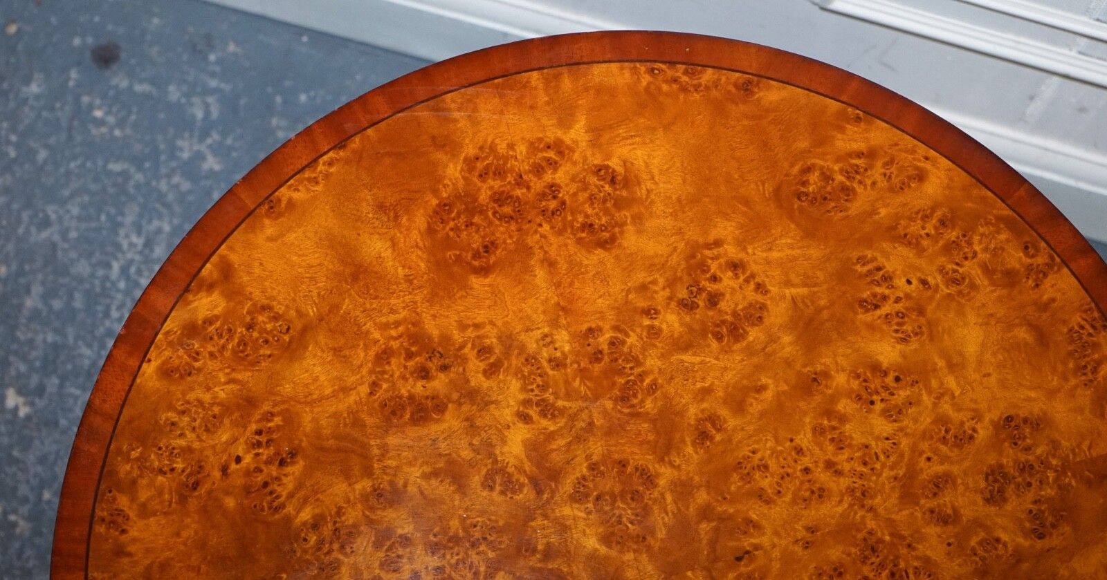 photo for sale Stunning Fully Restored French Empire Style Burr Walnut Side Wine Lamp End Table