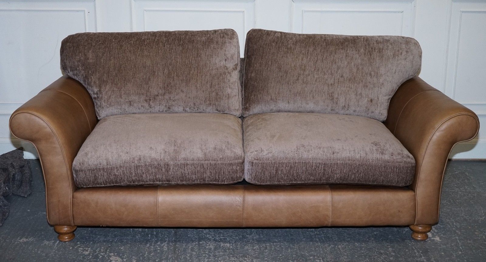 Vintage Alexander & James Blake 3 Seater Leather & Fabric Sofa Rrp £2,240 photo Furniture