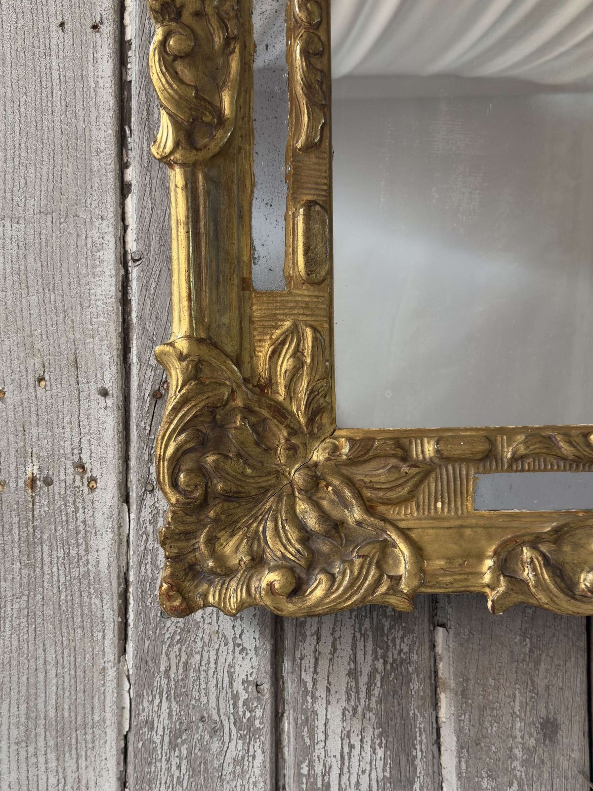 Antique Italian Baroque Giltwood Mirror   18th Century photo Home Decor