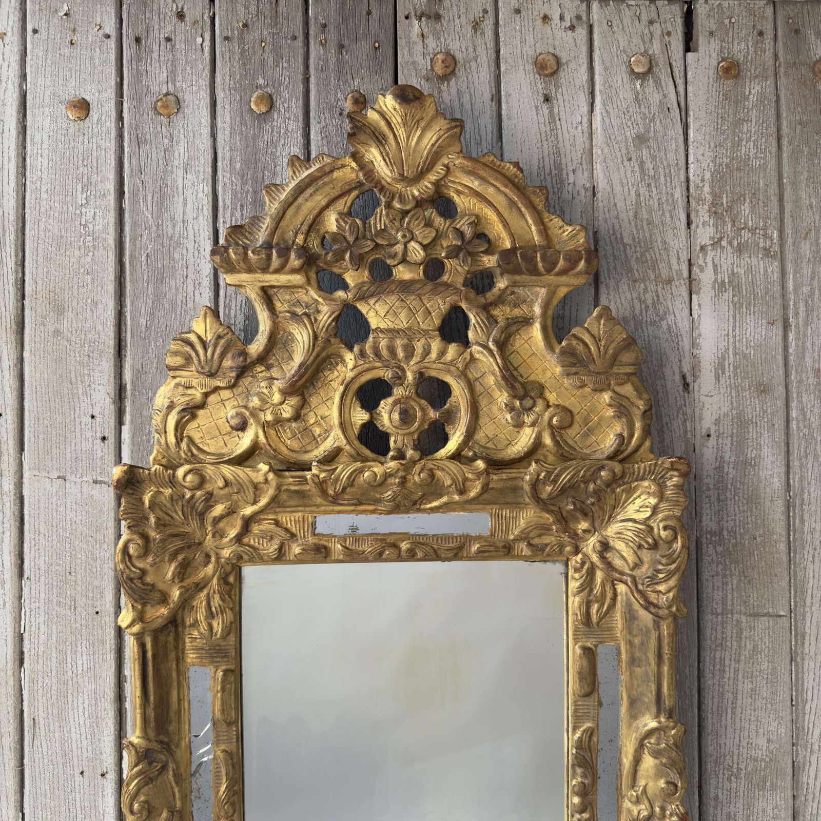 Antique Italian Baroque Giltwood Mirror   18th Century photo buy