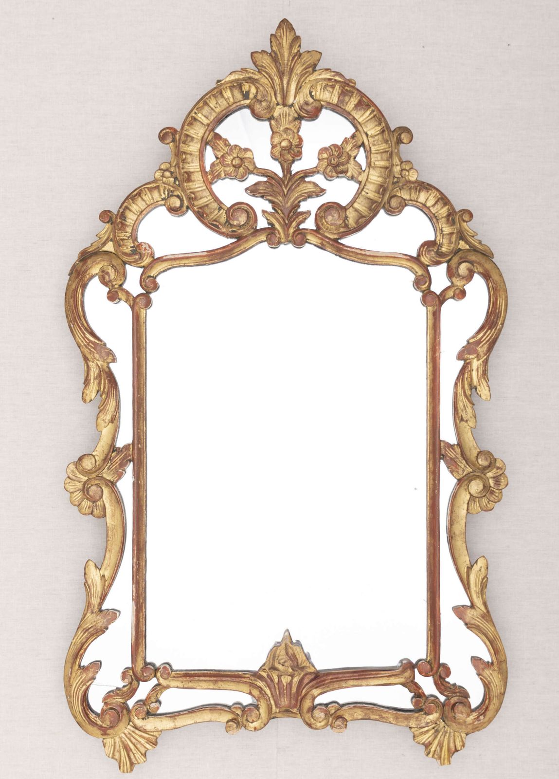 Antique Italian Giltwood Mirror With Original Mercury Plate – 19th Century