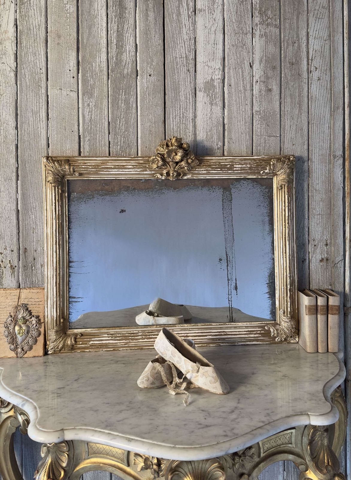 Antique French Giltwood Mirror – Louis XVI Style 19th Century photo furniture