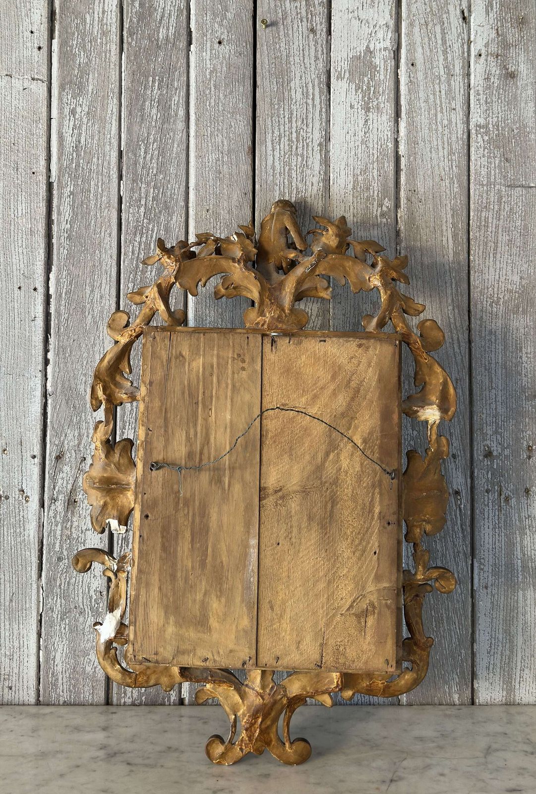 Antique Italian Giltwood Mirror – Rococo Style With Cherub Crest – Late 18th – Early 19th photo 750.0