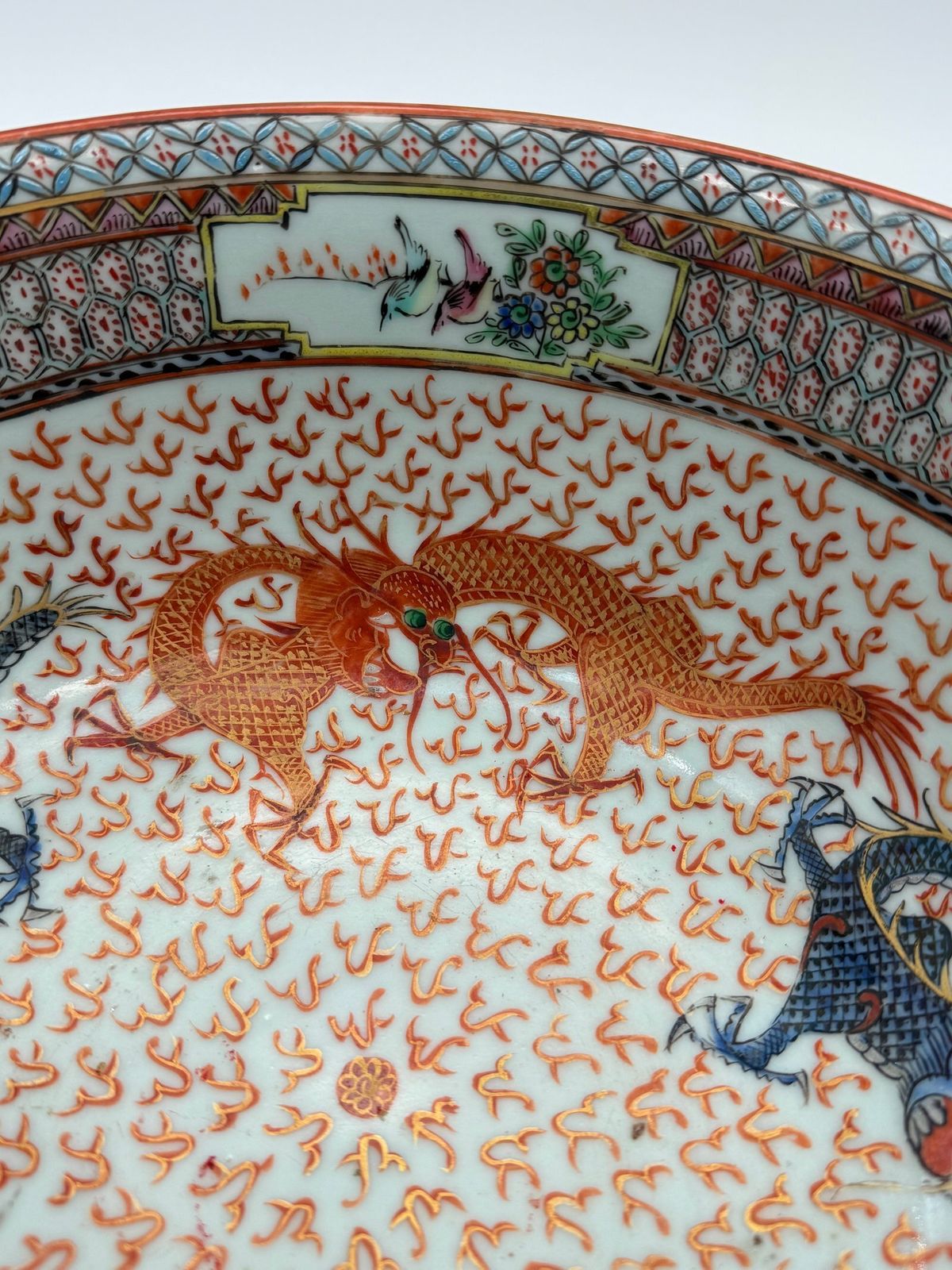 Fantastic Antique Chinese Dragon Punch Bowl, Qing Period, Late 19th / Early 20th Century photo Home Decor