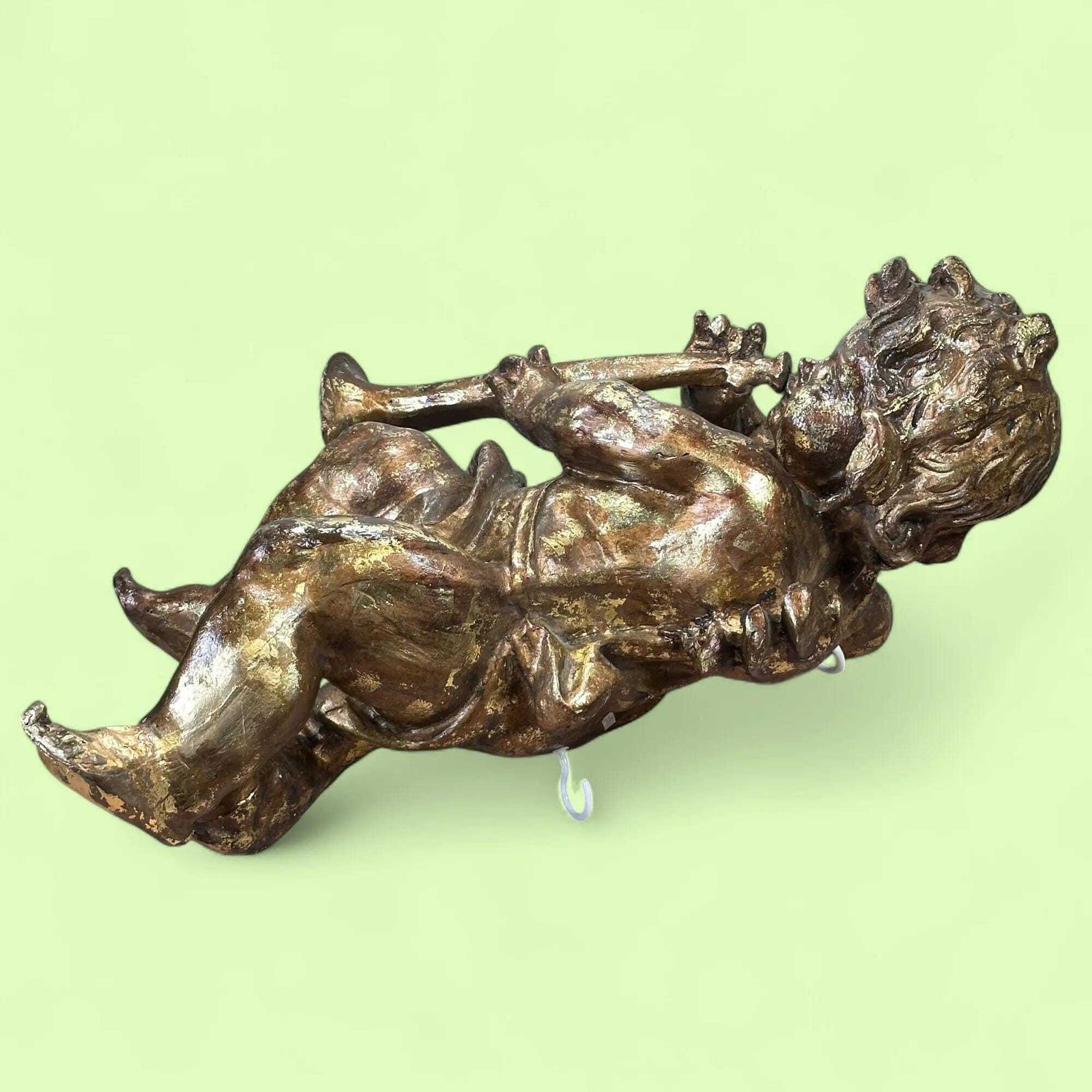 Large Vintage Gisela Graham Gold Cherub, Hanging Christmas Angel Decoration, Wall Art photo furniture