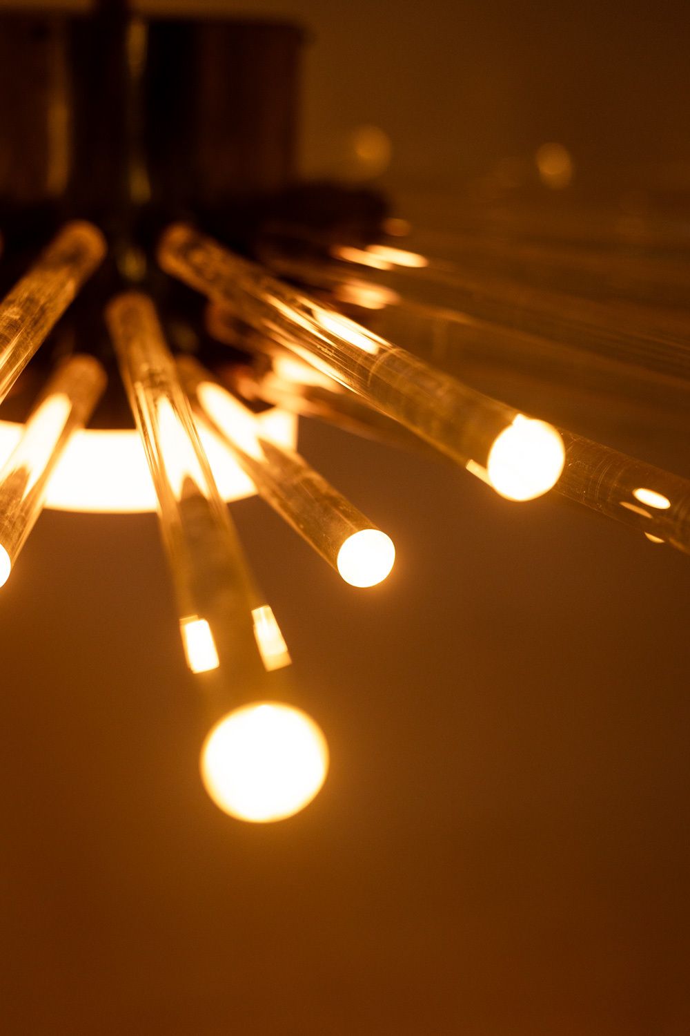 Radiant Glass Tube Chandelier. Contemporary Design. photo vinterior
