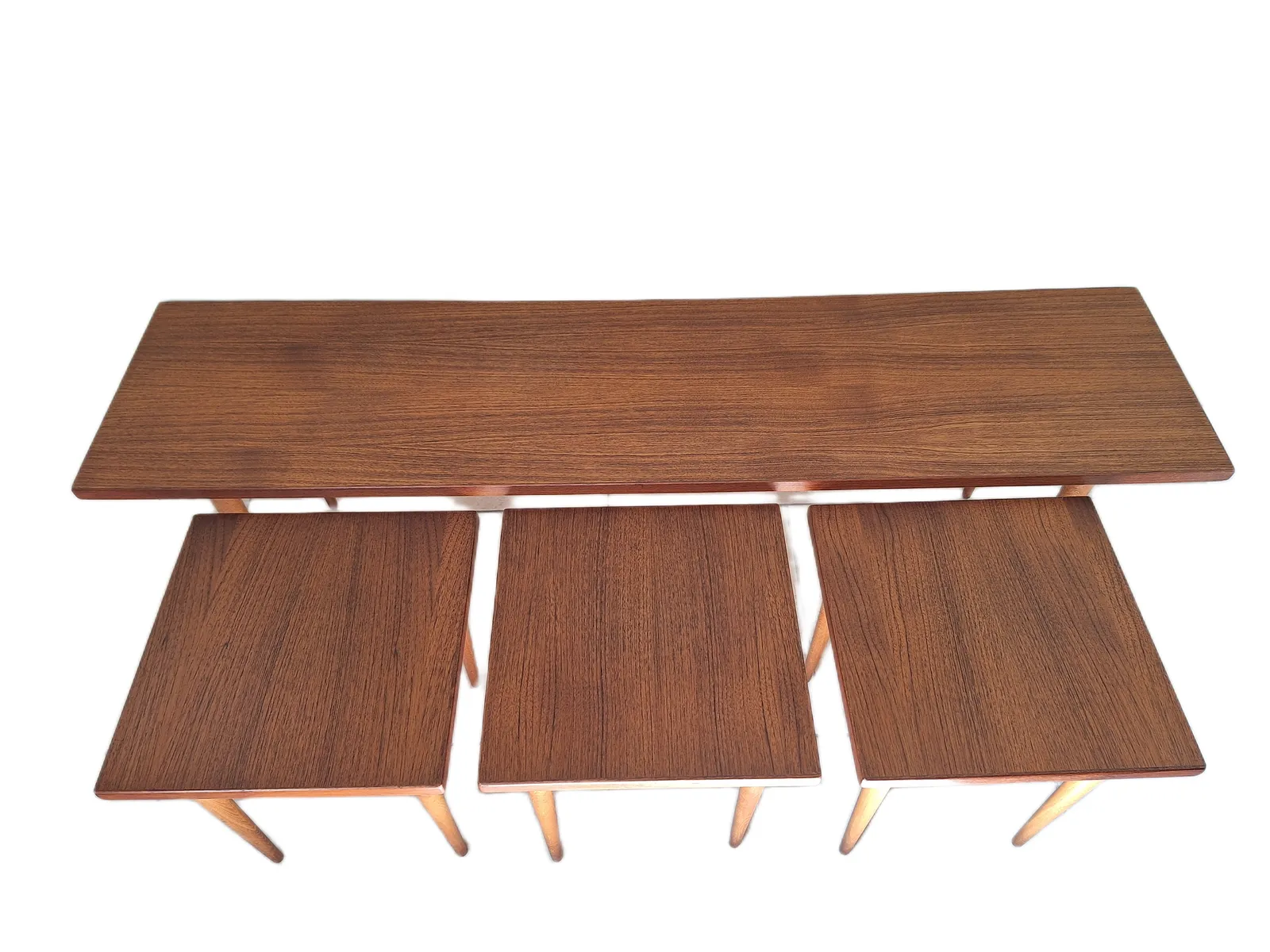Swedish Mid Century Teak Nesting Coffee Table By Albert Larsson photo Furniture