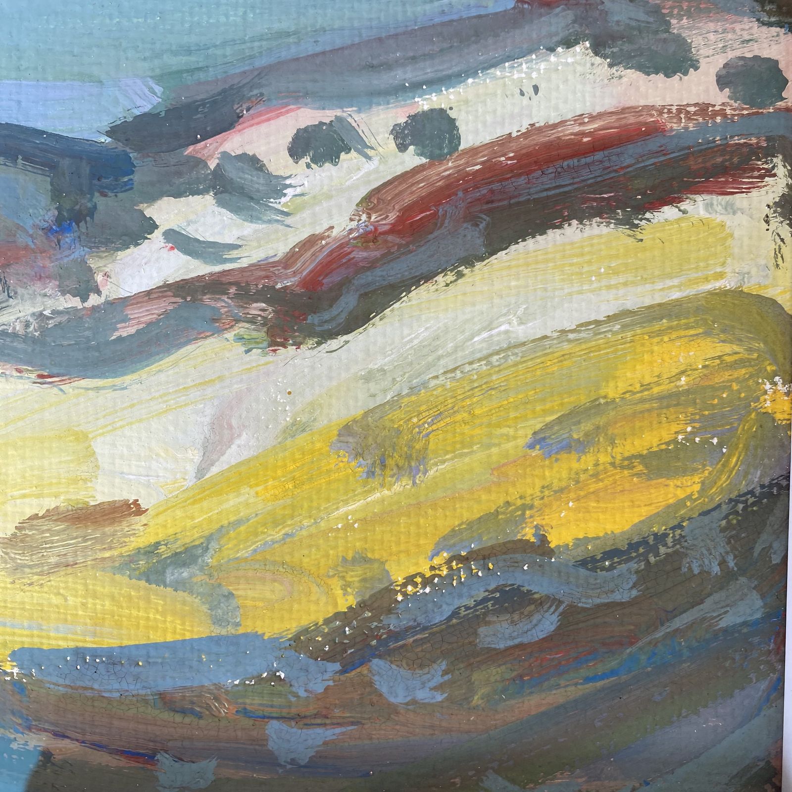 Mid Century Modernist Landscape Painting By Ivan Jordell photo for sale