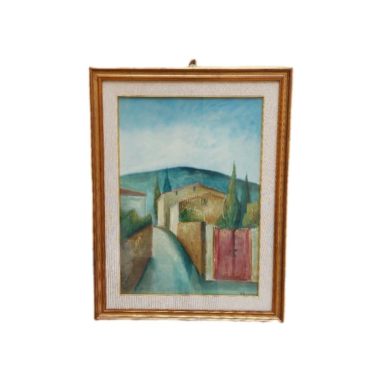 Oil Painting On Canvas Tuscan Landscape 50x70 Cm 60s 70s