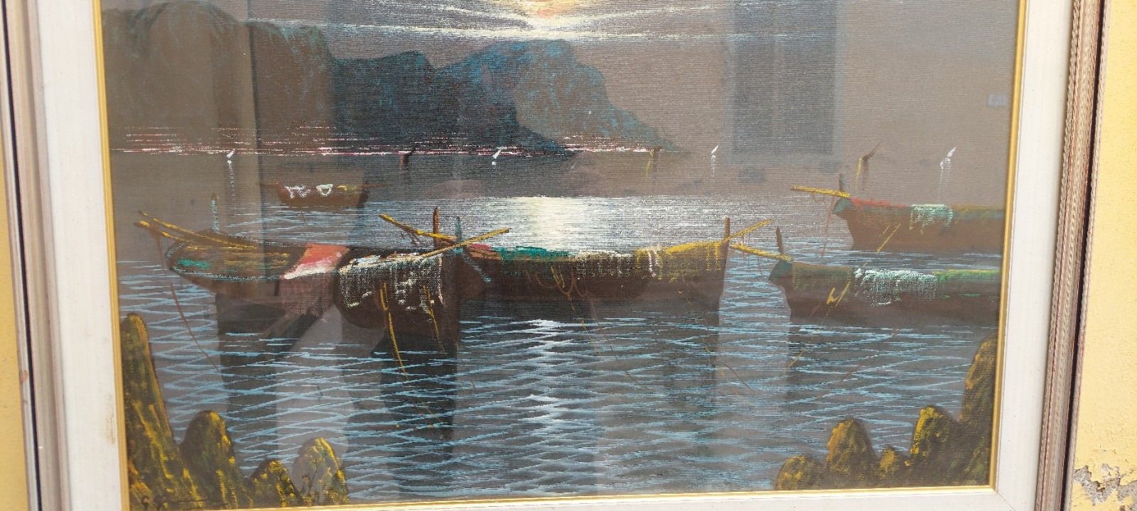 Oil Painting On Canvas Sea Landscape 50x70 Cm 60s 70s photo for sale