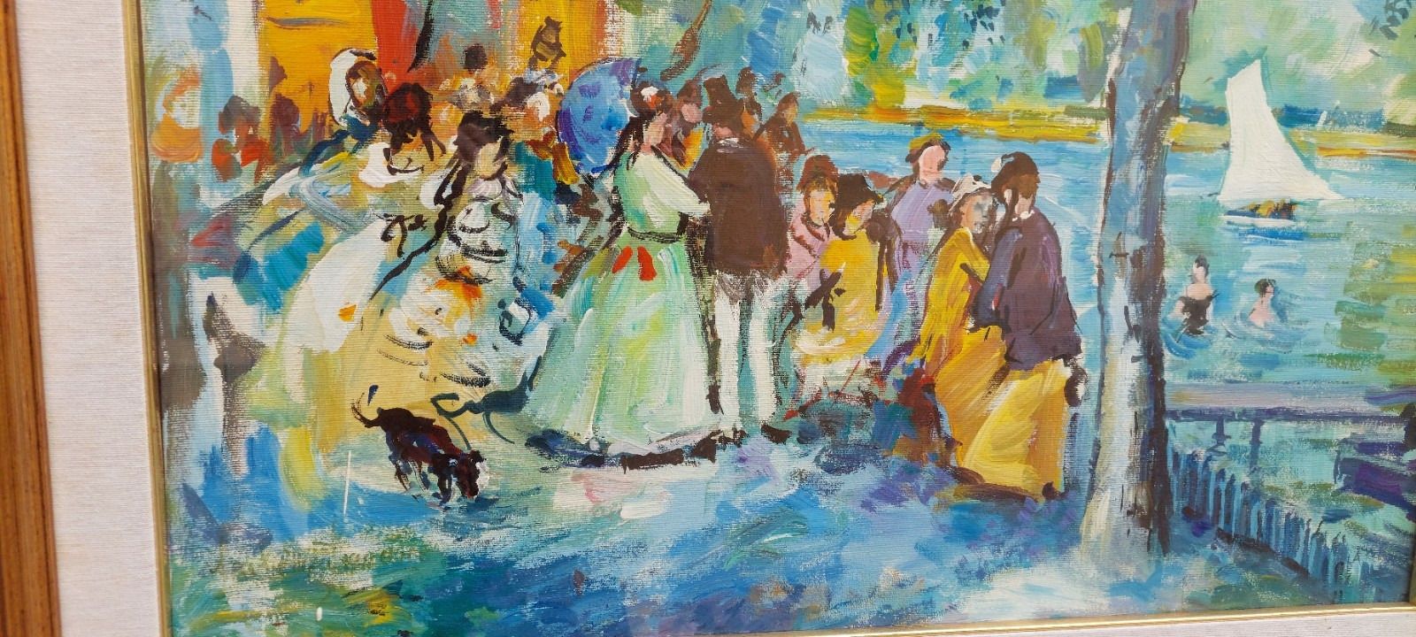 Oil Painting On Canvas "Parisian" 50x70 Cm 60s 70s Belle Epoque photo Art