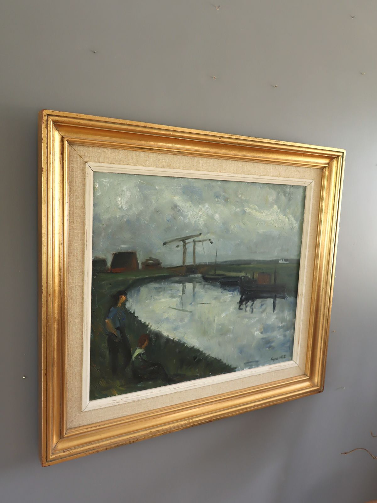 By The Waterbank  Oil Painting photo for sale