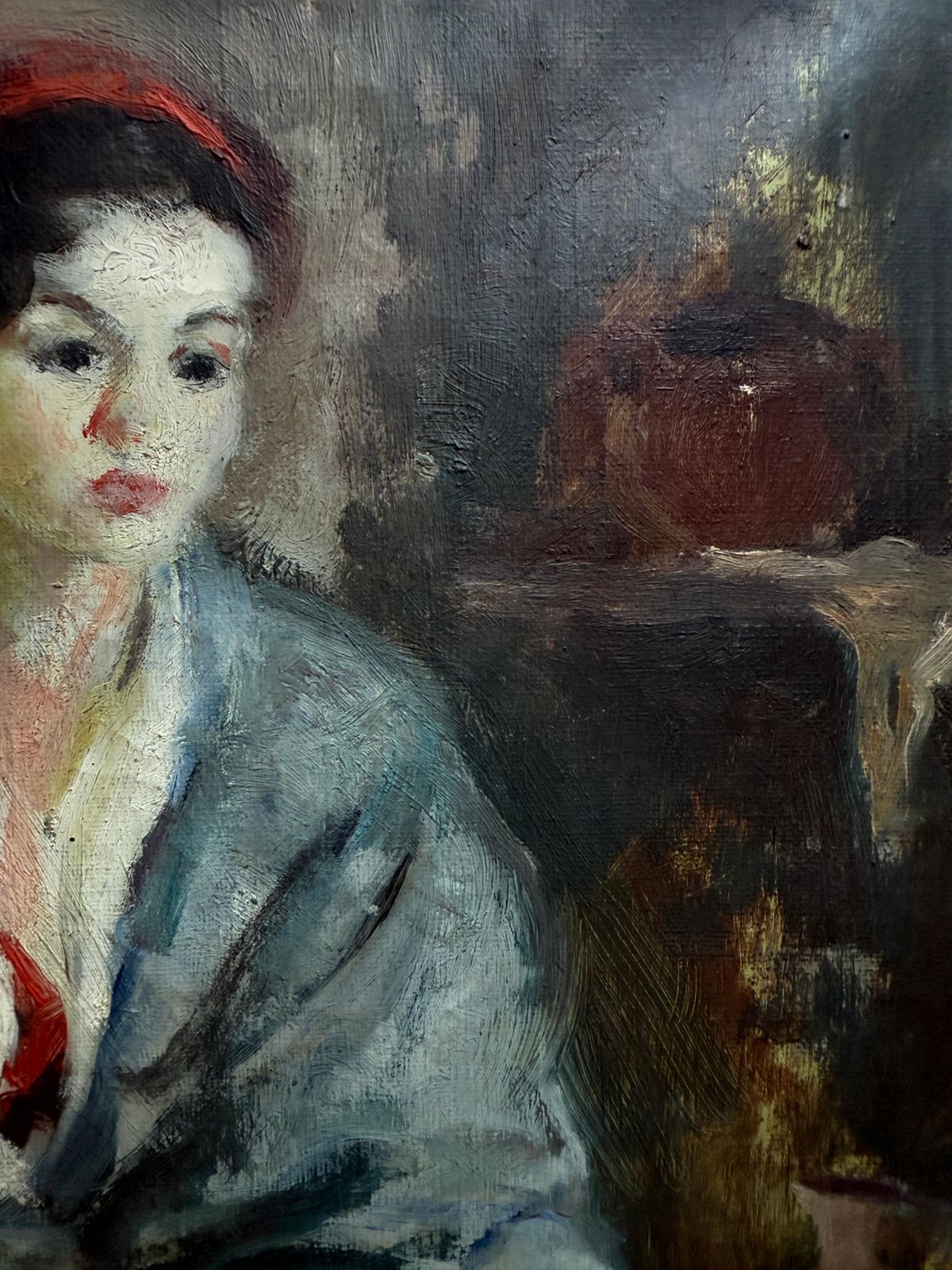 Antoni Valls Bordoy Woman With A Pitcher, Oil On Canvas 1953 photo vinterior