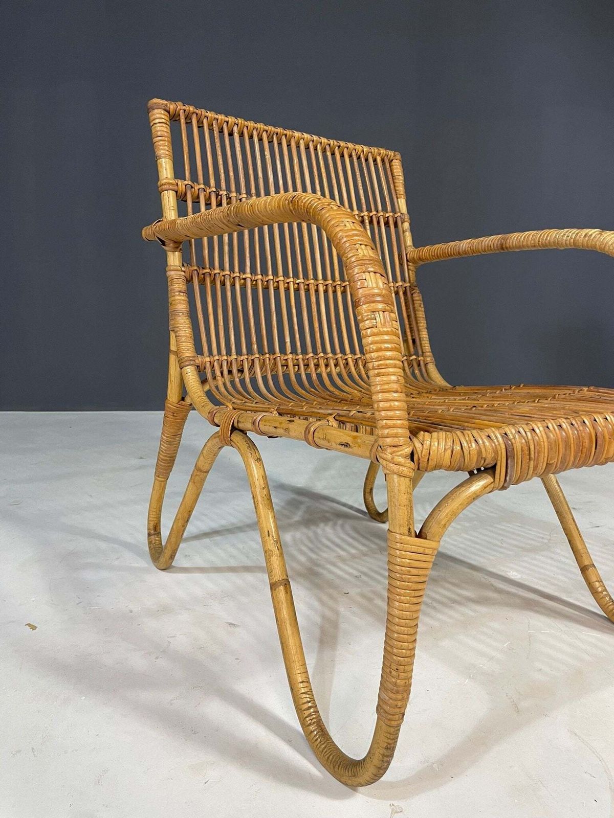 Art Deco Rattan Seating Set, Central Europe, 1930s–1940s photo for sale