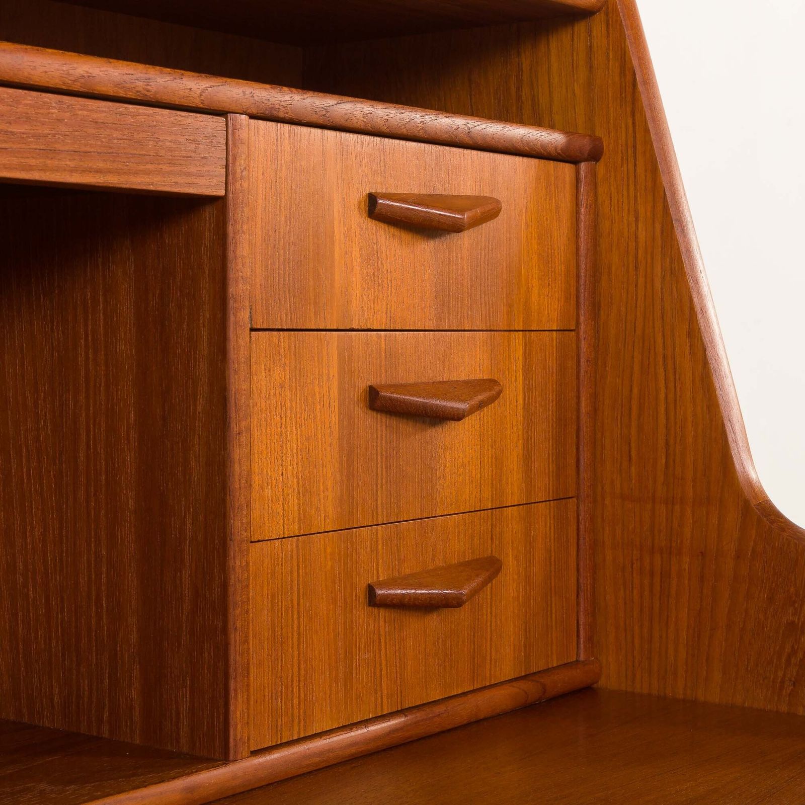 1380.0 Danish Teak Mid Century Modern Secretaire Cabinet With A Desk And Vanity, 1960s photo