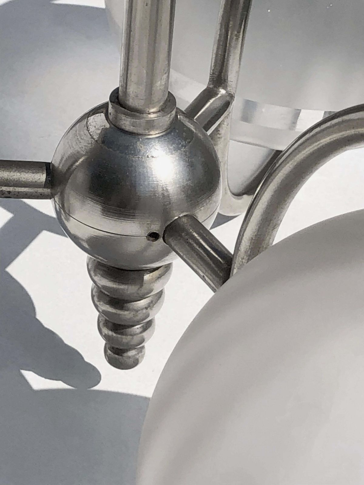 Art Deco Modernist Bauhaus Ceiling Light, In The Style Of Adnet France 1930 photo for sale