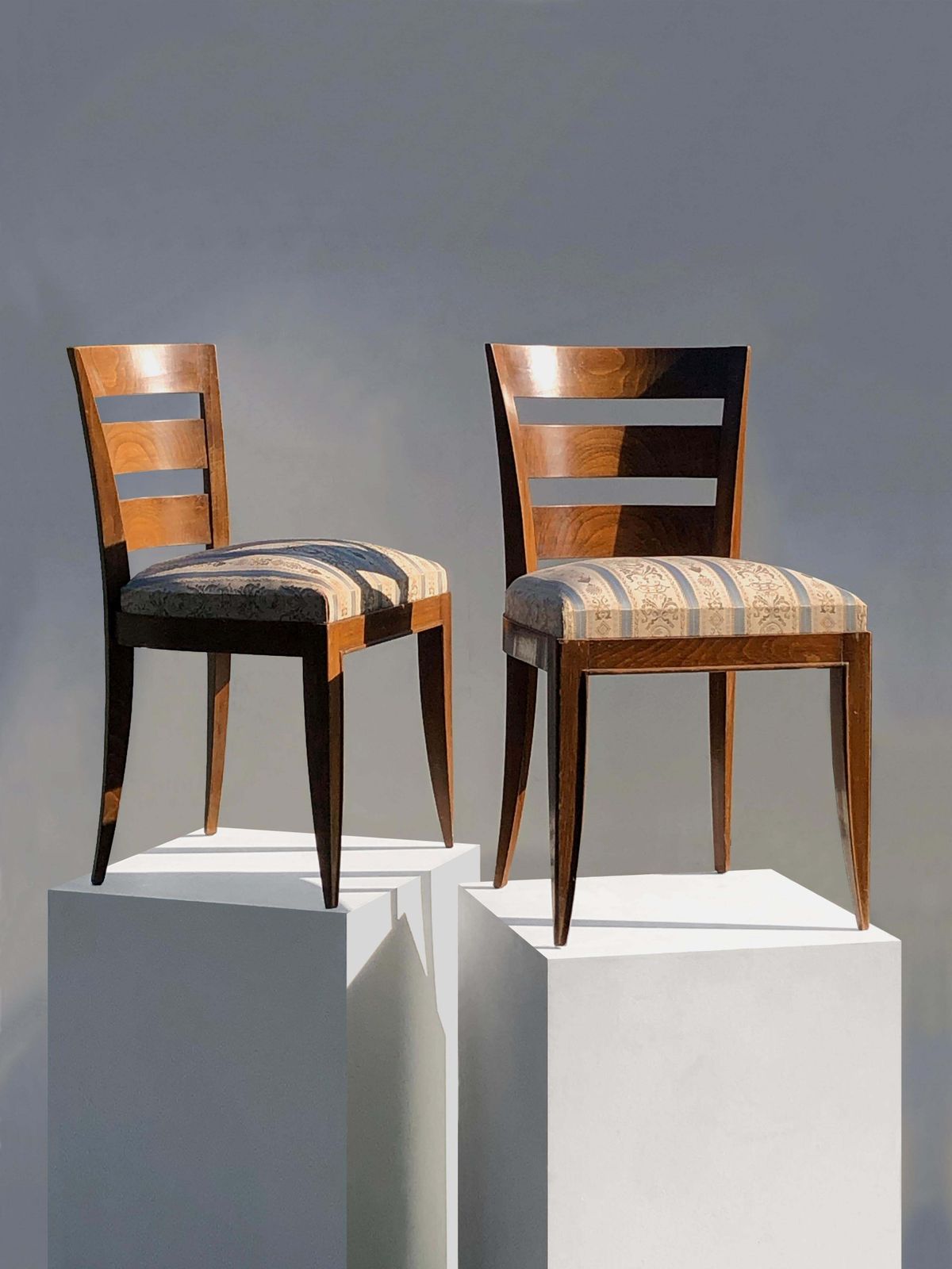 Set Of 2 Art Deco Neoclassic Chairs By Jean Pascaud France 1930 photo furniture
