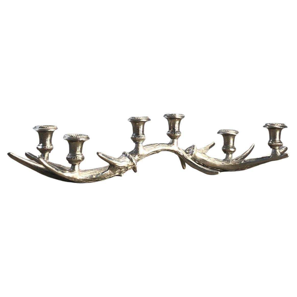 Neoclassic Shabby Chic Candelabra Candlestick, France 1970