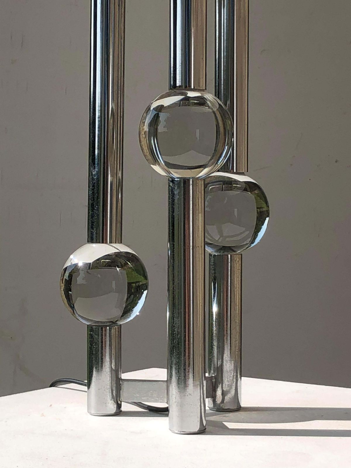 Luxurious Lamp Séventies Space Age Table, In The Maison Charles Style, France 1970 photo 3370.0