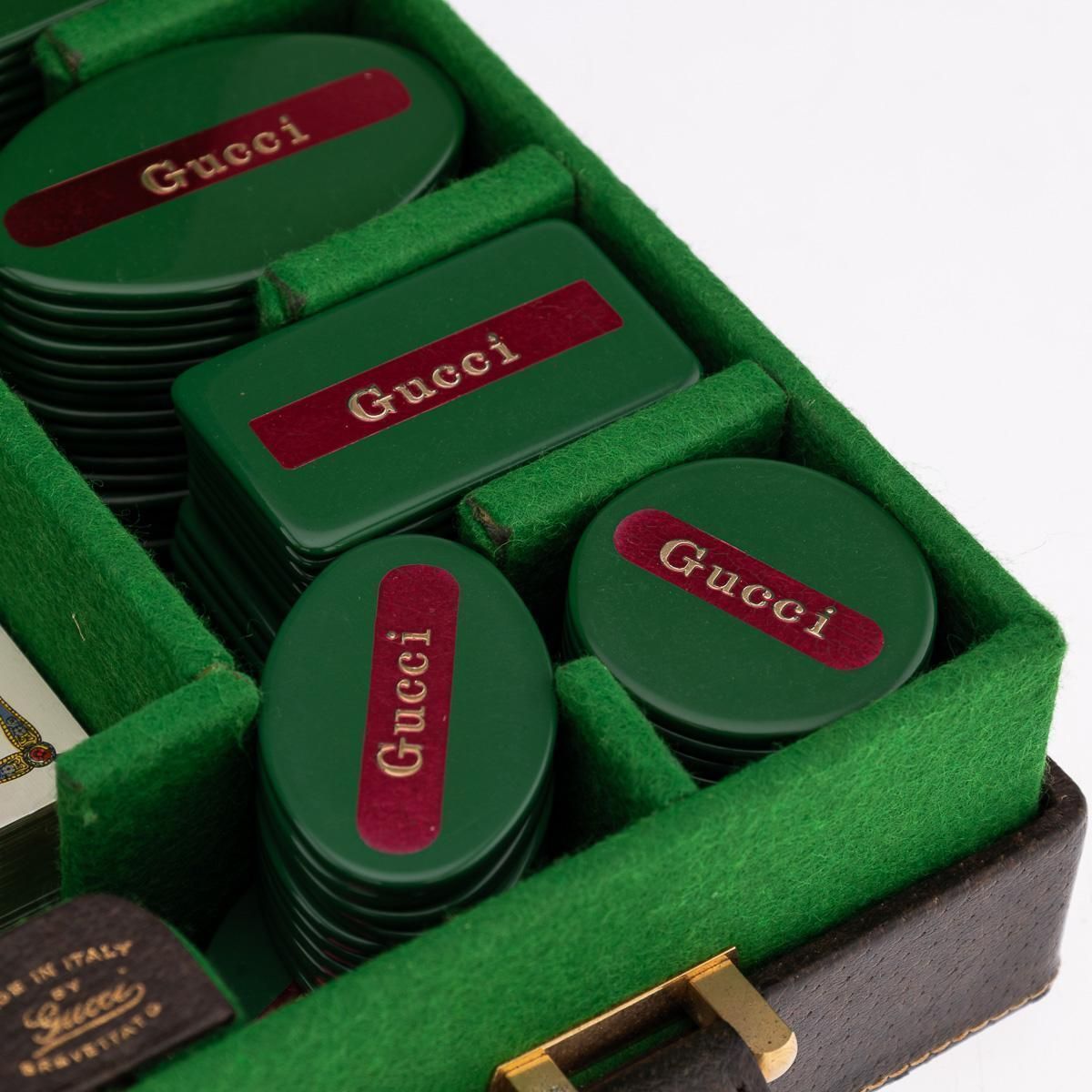 3671.0 Vintage 20th Century Rare Italian Travel Poker Set By Gucci C.1970 photo