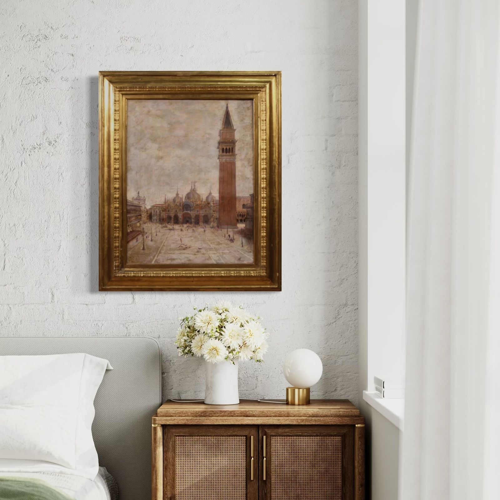 Art Painting Of A View Of St. Mark's Square Signed And Dated 1917 photo