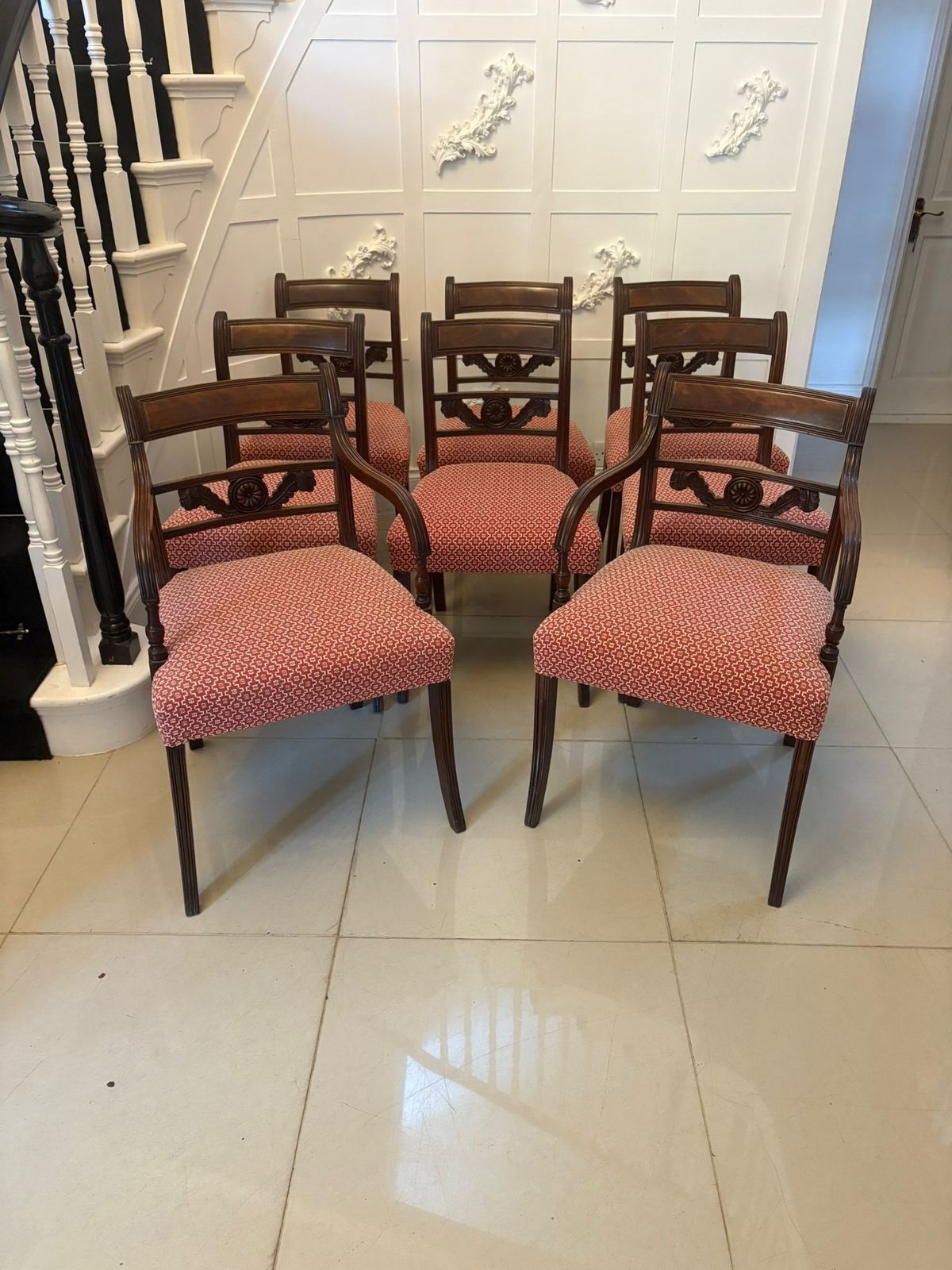 Outstanding Quality Set Of 8 Antique 19th Century Mahogany Dining Chairs