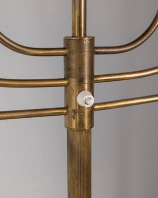 photo for sale Vintage Italian Floor Lamp In Onyx And Golden Brass, 1950s